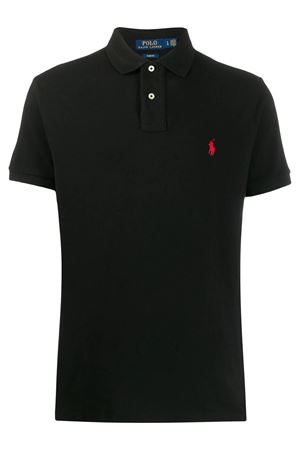 Polo in cotone nero RALPH LAUREN | 710795080006BLACK